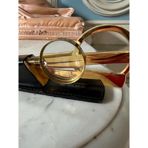 French Vtg Office Set: Letter Opener, Magnifying Glass, Kismet Germany Scissors - Picture 2 of 4